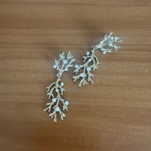 Elegant Gold Coral Branch Earrings Chloe + Isabel